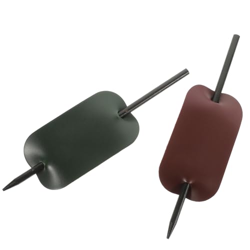 LIFKOME 2 Stück Pu leder Haarschmuck Haarspangen mit Stab Damen Haarknoten clip Ponytail Halter Modisch Weich und Langlebig in Grün und Weinrot von LIFKOME