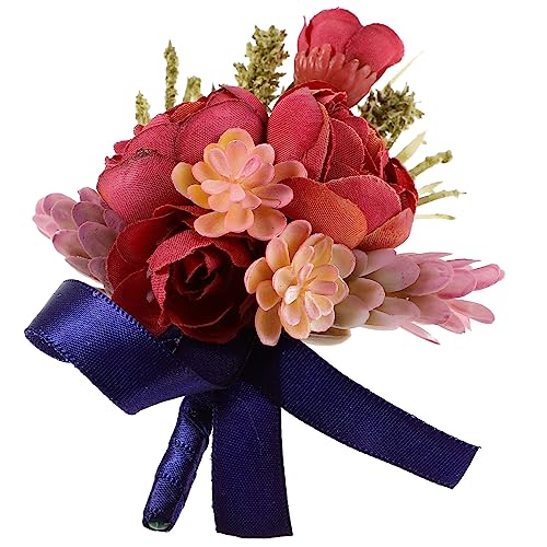 LIFKOME 2 Stück Retro Bankett Party Corsage Handblume Hochzeit Simulationsblume (Nr. 1 Handblume) 2St Bräutigam Braut Ansteckblume Mädchen künstliche blüten artificial flower Braut Corsage von LIFKOME