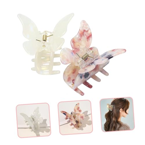 LIFKOME 2 Stück Schmetterling Haarklammern Langlebig Rutschfest Vielseitige Haarclips für Damen und Mädchen Leicht Tragbar für Alltag Schönheitspflege und Vielseitige Frisuren von LIFKOME