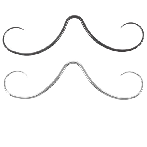 LIFKOME 2 Stück Schnurrbart-Septum-Ringe Edelstahl Bart-Nasen-Septum-Ringe Nasenpiercing-Schmuck Septum-Schnurrbart-Aufhänger Für Damen Und Herren Und Silber von LIFKOME
