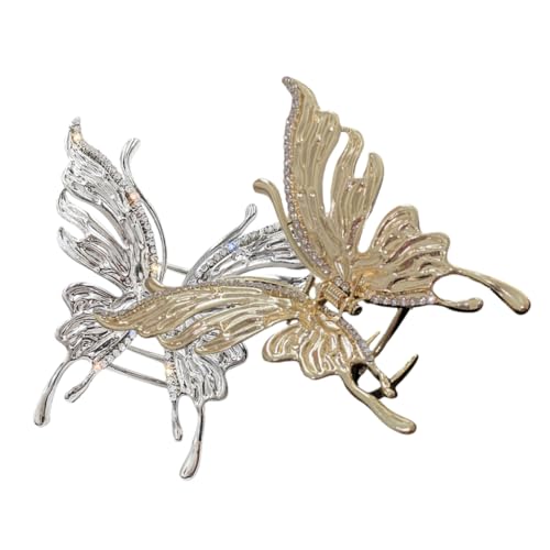 LIFKOME 2 Stück Schöne Schmetterling Haarklammern mit Strass Kleine Haarspangen für Frauen und Mädchen Komfortabel Schmerzfrei Modisch für Alltag Party Hochzeit Zufällige Farbe von LIFKOME
