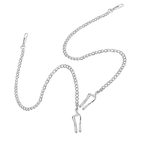 LIFKOME 2 Stück Silberne Taschenuhrketten aus Hochwertigem Material und Moderne Schmuckaccessoires für Uhren Schlüsselanhänger Jeans Deko Vielseitig Einsetzbar für Herren und DIY Projekte von LIFKOME