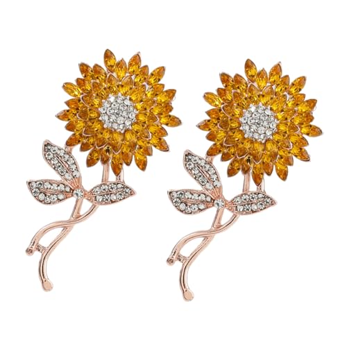 LIFKOME Blumenbrosche Sonnenblume Kleidungsbrosche Damen Strassornament Pulloverclip Schalclips Strickjackenclip Anstecker Für Kleidung Brosche Für Damen von LIFKOME