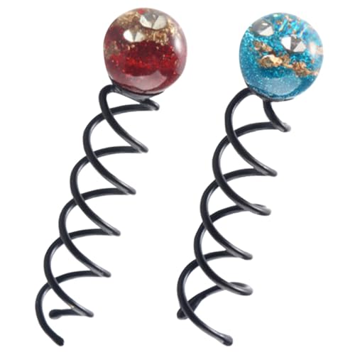 LIFKOME 2 Stück Spiral Haarnadeln Haarklammern für Dutt Haarstyling Einfach zu Befestigen Langlebig Schonend für Zartes Haar für Elegante Hochsteckfrisuren Damen Mädchen von LIFKOME