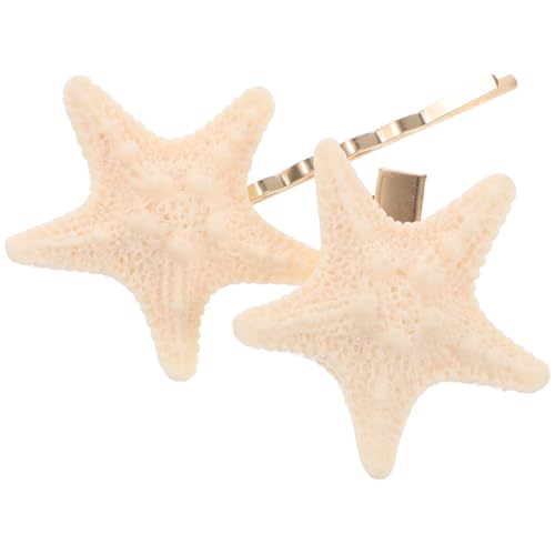 LIFKOME 2 Stück Meerjungfrau Haarspangen Stern-form Seitliche Haarspange Für Damen Haar-accessoires Fisch-design Strand von LIFKOME