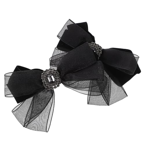 LIFKOME 2 Stück Strass-Bogenclips Netz-Bogen-Haarspangen Damen Dekorative Haar-Accessoires Schwarz von LIFKOME