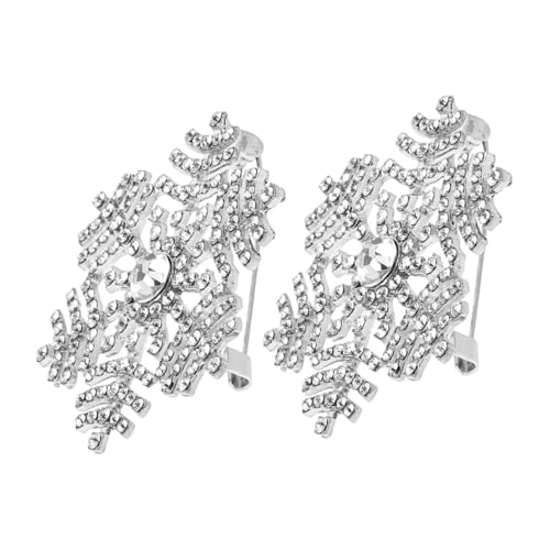 LIFKOME 2 Stück Strass Schneeflocken Brosche aus Langlebiger Legierung Vielseitige Sicherheitsnadeln für Damen Modisches Accessoire zum Befestigen von Schals Kleidung und Hüten von LIFKOME