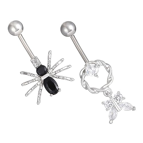 LIFKOME 2 Stück Teiliges Bauchnabelpiercing Schmetterlings und Spinnendesign Modischer Körperschmuck für Damen Langlebig Poliert Geeignet für Strand Party und Alltag LIFKOME 2 Stück Teiliges Bauchnabelpiercing Schmetterlings und Spinnendesign Modischer Körperschmuck für Damen Langlebig Poliert Geeignet für Strand Party und Alltag von LIFKOME