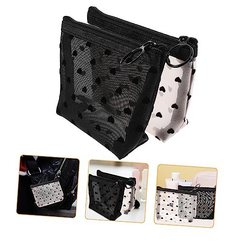 LIFKOME 2 Stück Teiliges Kleine Kosmetiktaschen mit Reißverschluss Atmungsaktive Nylon Kulturtasche für Damen Vielseitig als Make Up und Reise Toilettenbeutel für Camping und Alltag von LIFKOME
