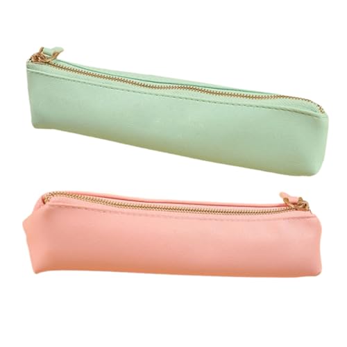 LIFKOME 2 Stück Teiliges Kleine wasserdichte Kosmetiktaschen mit Reißverschluss Tragbare PU Make Up Organizer für Damen und Herren Schlanke Mini Taschen für Reise und Alltag von LIFKOME