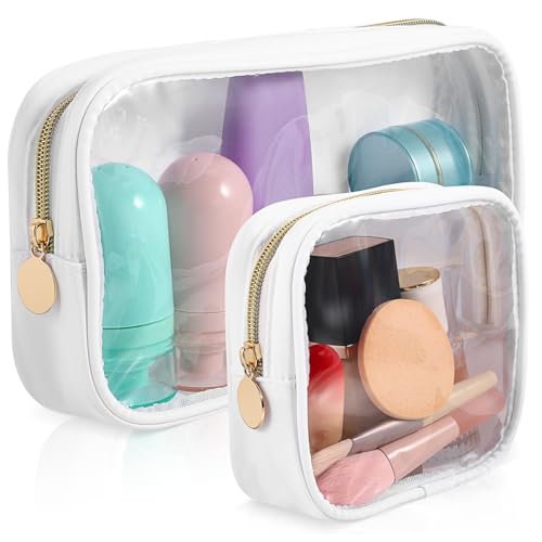 LIFKOME 2 Stück Teiliges Kosmetiktaschen Transparent Robuste Waschtasche mit Reißverschluss Große Kapazität Kompakt und Vielseitig für Reisen Make Up Organizer und von LIFKOME