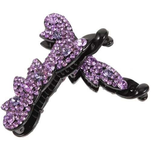 LIFKOME 2 Stück Teiliges Kristall Strass Banana Clips Haarklammern für Damen Dekorative Pferdeschwanzhalter für Langes Lockiges Haar Leichte Haarspangen für Alltag Party und Geschenk von LIFKOME