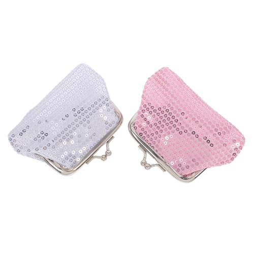 LIFKOME 2 Stück Teiliges Pailletten-münzgeldbörsen Mini-kinderbörse mit Kiss-Lock Verschluss Funkelnde Sparkly Geldbörse für Mädchen Kompakt Leicht für Münzen Kleine Spielsachen und von LIFKOME