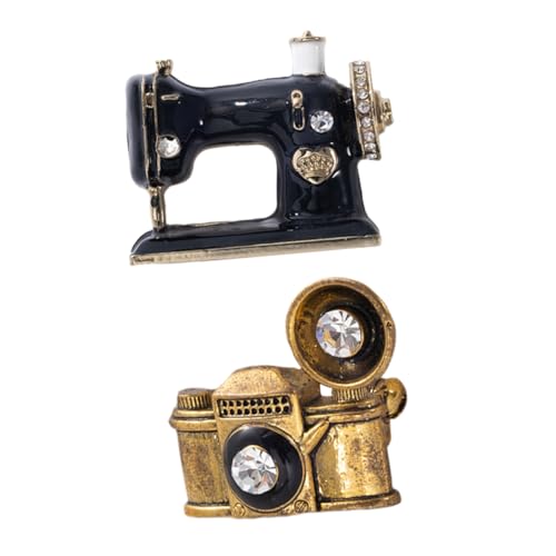 LIFKOME 2 Stück Teiliges Retro Anstecknadel Kamera und Goldener Plattenspieler Brosche Kreative Pins für Damen Kleidung Taschen Rucksäcke Hüte Modische Dekoration von LIFKOME