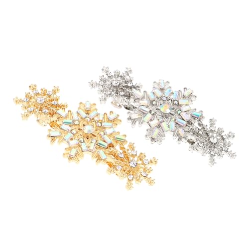 LIFKOME 2 Stück Teiliges Schneeflocken Haarschmuck Funkelnde Strass Haarspangen Blumen Haarclips für Mädchen Festliche Haaraccessoires für Weihnachten und Besondere Anlässe von LIFKOME