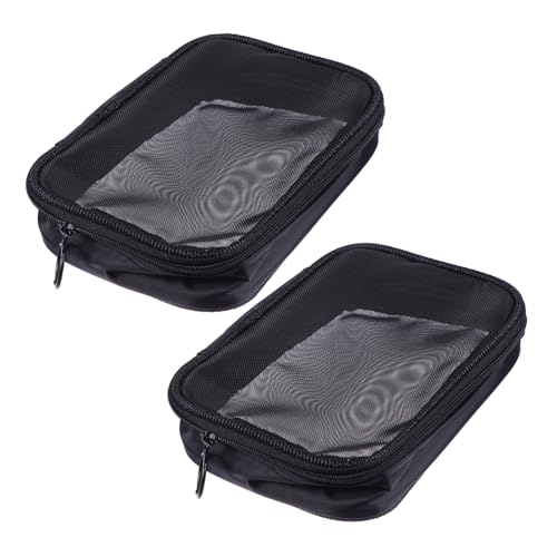 LIFKOME 2 Stück Teiliges Transparente Mesh Kosmetiktasche Klein Tragbarer Reise Organizer für Toilettenartikel Multifunktionaler Kulturbeutel für Lippenstift Zahnbürste Make Up und von LIFKOME