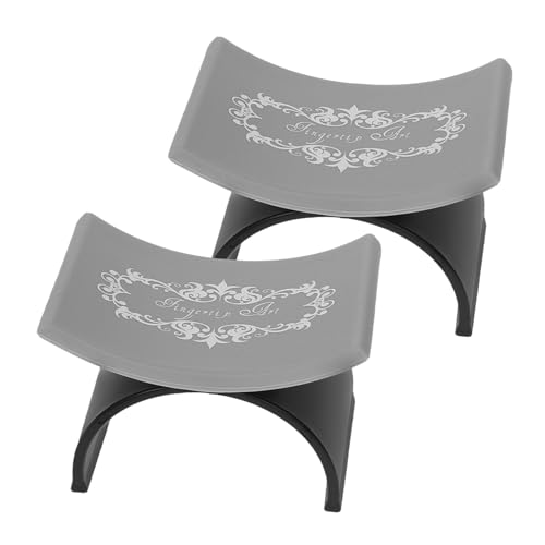 LIFKOME 2 Stück Teiliges U-förmiges Silikon Nagel Handauflage Kissen für Maniküre mit Ergonomischer Handgelenksstütze Leicht Waschbar Tragbar für Salon Heimgebrauch Schwarz von LIFKOME