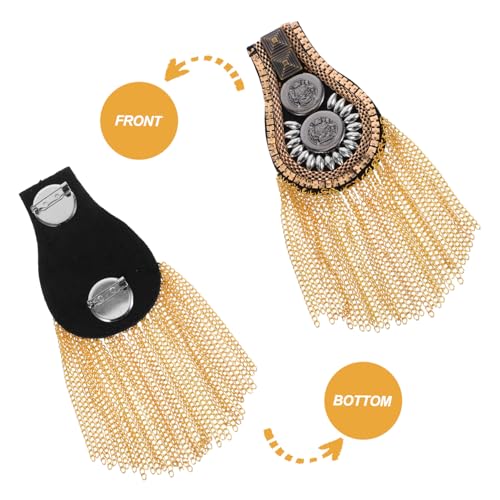 LIFKOME 2 Stück Teiliges Unisex Schulter Abzeichen mit Quasten und Kette Robuste Schulterepauletten für Männer und Frauen Kleidung Accessoires für Partys Hochzeiten Formelle Anlässe von LIFKOME