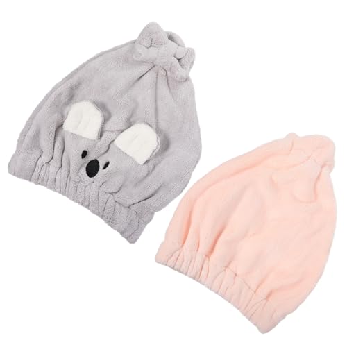 LIFKOME 2 Stück Teiliges Verdickte Fleece Duschhauben Schnell Trocknend Haarhandtuch Haarturban für Damen und Herren Super Saugfähig Weich Geeignet für Haartypen und Zufällige Farbe von LIFKOME