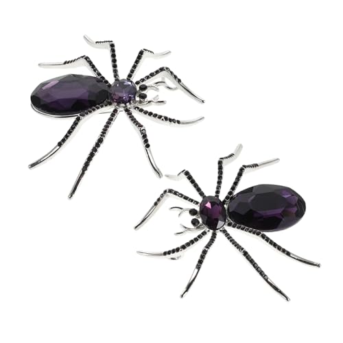 LIFKOME 2stücke Glitzer Spinnenbrosche Mit Rhinestone Halloween Spinnen Abzeichen Für Anzug Hut Tasche Und Rock Einzigartige Schmuckdekoration Für Männer Und Frauen von LIFKOME