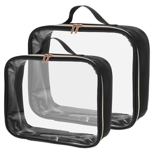 LIFKOME 2 Stück Transparente wasserdichte Kosmetiktasche Teiliges mit Reißverschluss Große und Kleine Reise Organizer für Make Up Toilettenartikel Vielseitig als Kulturbeutel und von LIFKOME