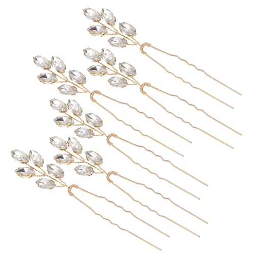 LIFKOME 2 Stück U Förmige Haarnadeln mit Funkelnden Strasssteinen Goldfarbene Hochzeits Haarspangen Vielseitiger Brautschmuck und Stilvolle Haar Accessoires für Damen und Festliche von LIFKOME