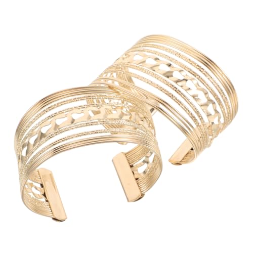 LIFKOME 2 Stück Verstellbare Manschetten Metall Geschichtete Chunky Armcuffs für Partys und Alltag von LIFKOME