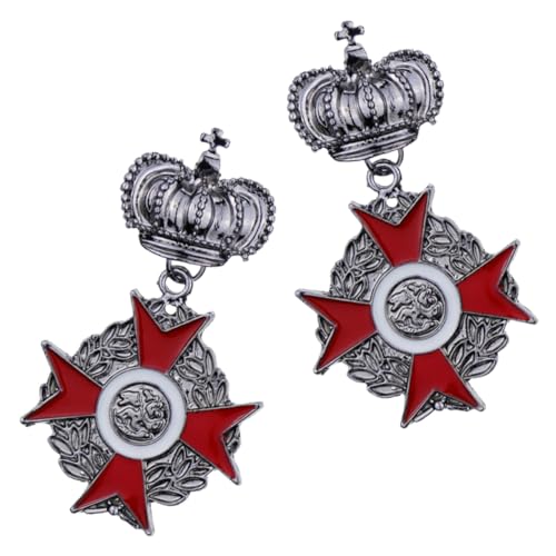 LIFKOME 2 Stück Vintage Brosche Retro Krone Schild Anstecknadeln aus Legierung mit Kunstvollem Totem design für Kleidung Tasche Mantel Prom Schmuck für Herren und Damen von LIFKOME
