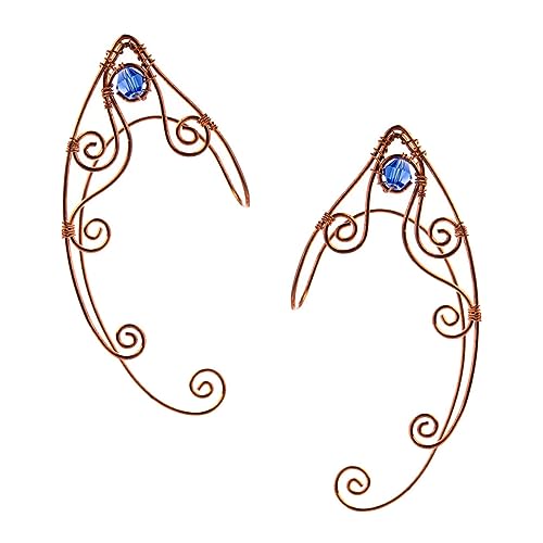 LIFKOME 2 Stück Vintage Ohrclip Goldfarbene Handgefertigte Ohrklemme Frei von Ohrloch Filigraner Elfen ohrring für Damen Modischer Ohrschmuck für Besondere Anlässe von LIFKOME