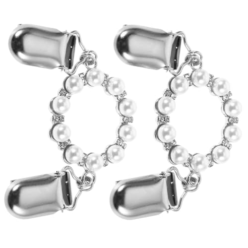 LIFKOME 2 Stück Vintage Perlen Schalclip Cardigan Clip Damen Kleidung Zubehör Elegant Leicht Tragbar für Strickjacken und Schals von LIFKOME