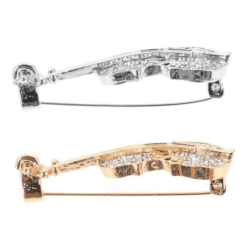 LIFKOME 2 Stück Violine Brosche Broschen u Kleid Anstecknadel für Musikinstrumente Stellnadel Trendy geburtstagsgeschenk damen accessoires Violinnadel Hut Reversnadel Geigenstift Legierung von LIFKOME