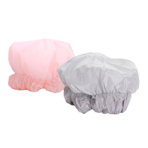 LIFKOME 2 Stück Wasserdichte Duschhauben Elastisch Verstellbar Leicht Wiederverwendbar für Damen Herren Bad Küche Spa Haarhaube Schützend Groß Flexibel von LIFKOME