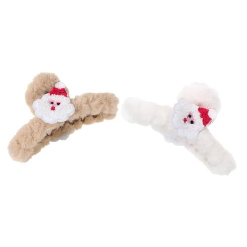 LIFKOME 2 Stück Weiche Plüsch Haarklammer Große Weihnachts Haarspange für Frauen und Mädchen Starker Halt für Dickes und Dünnes Haar Festlicher Haarschmuck von LIFKOME