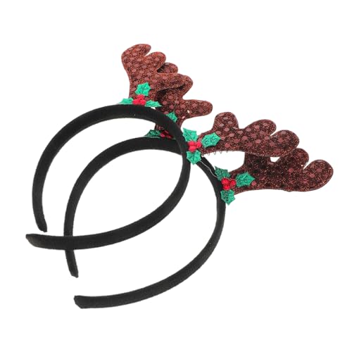 LIFKOME 2 Stück Weihnachts Haarreif mit Kleinen Geweihen Lustiges Kopfband für Erwachsene für Partys Cosplay und Fotoshootings von LIFKOME
