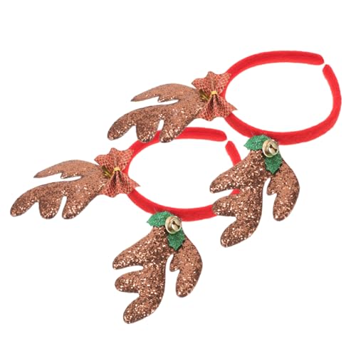 LIFKOME 2 Stück Weihnachtsgeweih Haarband Damen Glitzerndes Rentier Stirnband Festlicher Haarschmuck für Weihnachten und Party Geeignet Sicher und Leicht von LIFKOME
