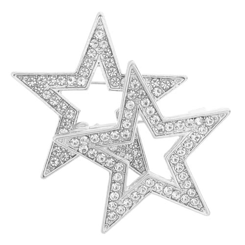 LIFKOME 2 Stück Zinklegierung Fünf Punkte Stern Brosche Modische Anstecknadeln für Damen und Herren Vielseitiger Schalclip und Anzug Accessoire Langlebig und Leicht für Kleider Pullover von LIFKOME
