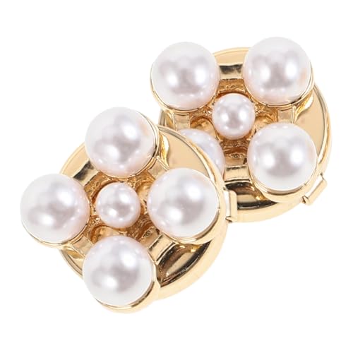 LIFKOME Blumen Manschettenknöpfe für Damen 2 Stück mit Kunstperlen Shirt Accessoires für Hochzeiten und Partys Modischer Schmuck Legierungsmaterial von LIFKOME