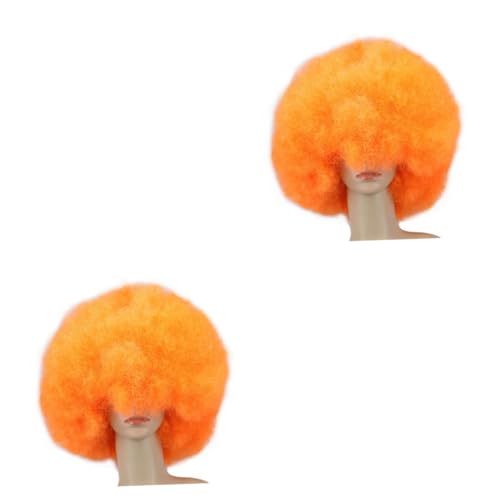 LIFKOME 2-teilige Perücke Für Jungen Und Mädchen Clown-perücke Für Erwachsene Flauschige Perücke in Orange Kopfbedeckung Für Halloween Maskerade Weihnachtsfeier von LIFKOME