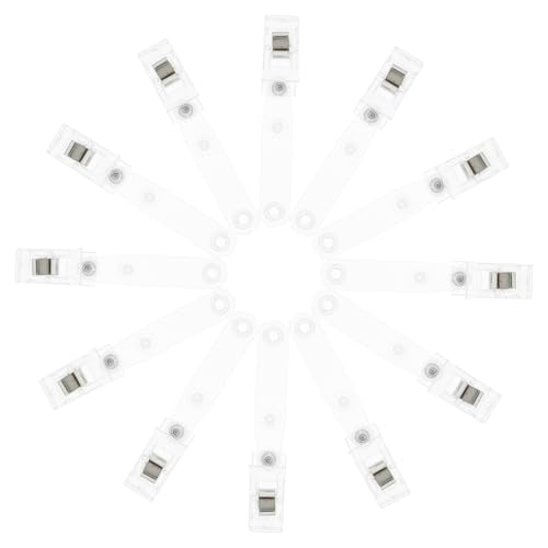 LIFKOME 20 Stück Metall Brustkarten Clips mit Riemen Doppellöchrig Robuste Namensschildhalter für Ausweise Leichte und Tragbare Kartenklammern für Arbeit und Id Badge Befestigung von LIFKOME