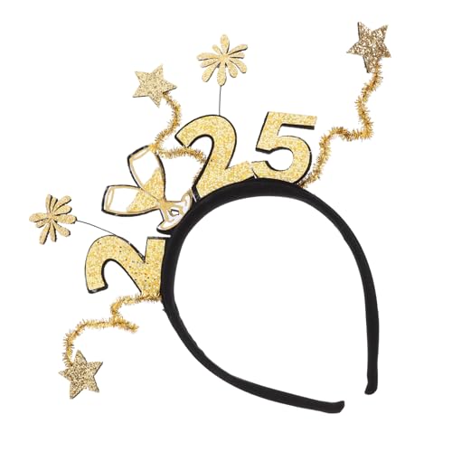 LIFKOME Silvesterparty Stirnband 2025 Nummer Haarband Erwachsene Neujahr Kopfschmuck von LIFKOME