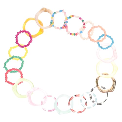 LIFKOME 21Stücke Farbenfrohes Ringe Harz für Frauen Teilig Kreative Designs Knöchel Stapelbare Ringe für Freunde Familie von LIFKOME