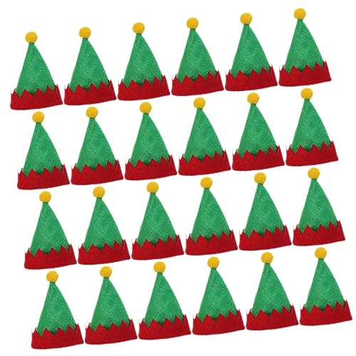 LIFKOME 24 Stk Miniatur-elfenhüte Für Lollipop Miniatur-elfenhüte Für Party Weihnachts-weinflaschenhülle Mini-weihnachtsmützen Elfenhut Lutscher Kleine Vlies Erwachsener Besteck Kleinkind von LIFKOME