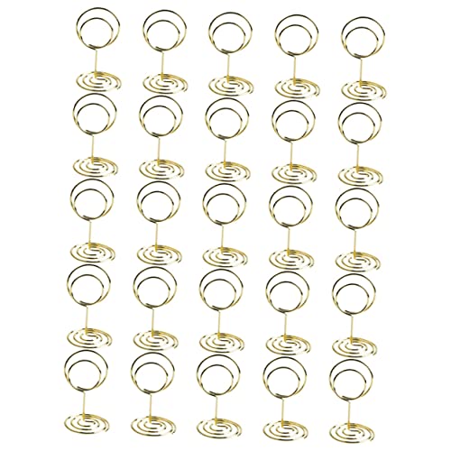 LIFKOME 25 Stück Tischnummernhalter Gold Fotohalter Tischkartenhalter Für Hochzeiten Bildhalter Für Tafelaufsätze Tischschildhalter Menükartenhalter Für Restaurants von LIFKOME