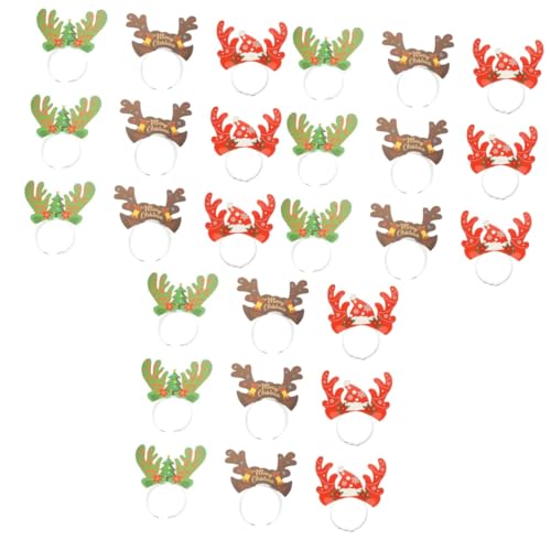 LIFKOME 27 Stk Weihnachtsgeweih Stirnband weihnachts rentier haarband Haarreif mit Weihnachtsgeweih weihnachtsverkleidung weihnachts verkleidung weihnachtsautogeweih Partyzubehör Papier von LIFKOME