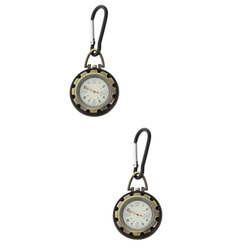 LIFKOME 2stücke Multifunktionale Clip-Uhr Mit Fluoreszierender Anzeige Für Bergsteiger Quarz-Armbanduhr Antikem Bronze Für Outdoor-Abenteuer Für Uhrenliebhaber von LIFKOME
