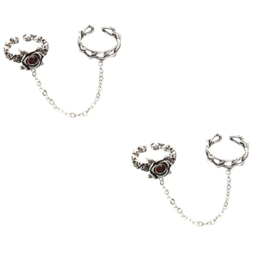 LIFKOME 2St Dornrosenring edelstahlringe lichtring for women Schmuckring presents for women damenringe Punk-Ringe Rosenkettenringe Ringschmuck Ringe ästhetisch coole Ringe Legierung von LIFKOME