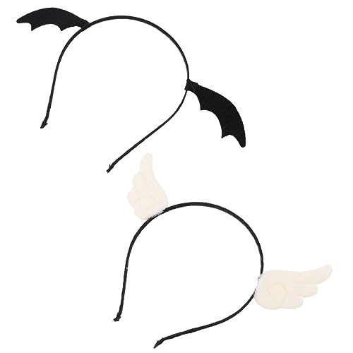 LIFKOME Stilvolles Haarband mit Clip Einzigartiger Teufelshaarreif 2er-pack Weiß/schwarz für Halloween von LIFKOME