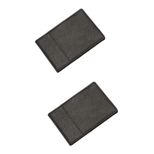 LIFKOME 2stücke Einfacher Falt Geldbeutel Aus Pu-Leder Mit RFID-Schutz Multifunktions-kartenetui Für Männer Schwarze Geldbörse Mit Edelstahl- Für Kreditkarten Und Bargeld von LIFKOME