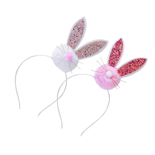 LIFKOME 2stücke Flauschi Hasenohren Stirnband Mit Pailletten Für Junge Mädchen Mädchen Haardekoration Für Ostern Kostümpartys Und Festivals von LIFKOME