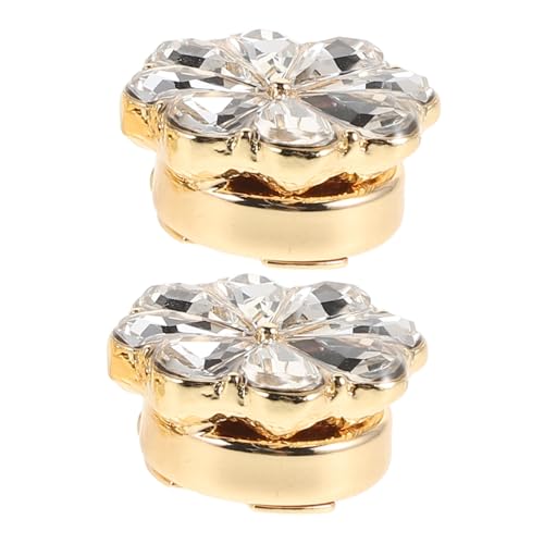 LIFKOME 2 StüCk Elegante Strass ManschettenknöPfe FüR Damen Kristall Knopf Abdeckungen GläNzende Hemdknopf Abdeckungen Schmuck ZubehöR FüR Blusen Und Kleider Gold von LIFKOME